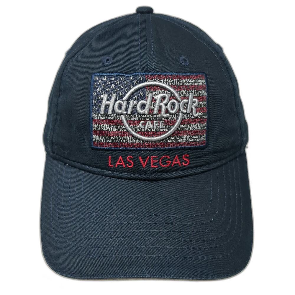 Hard Rock Cafe Baseball Cap Blue One Size Las Vegas American Flag Strapback Hat